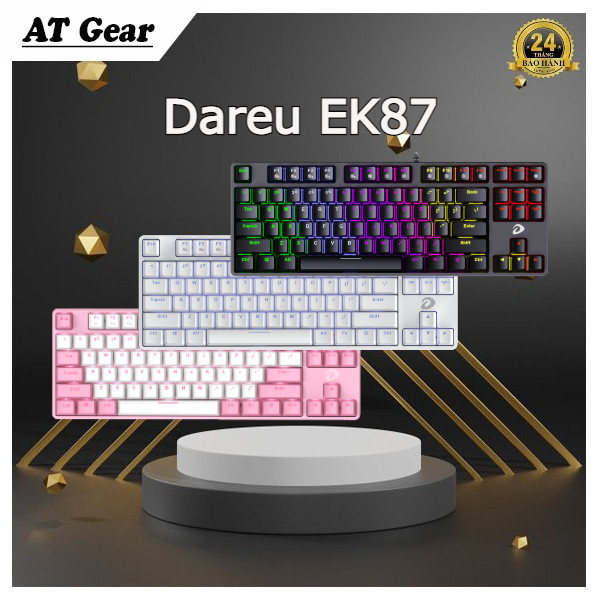 Bàn phím cơ Gaming DAREU EK87 - Black / White / Pink-White