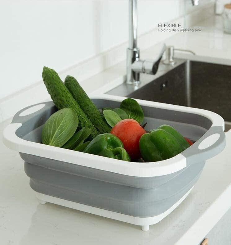 [HCM]Chậu rửa gấp gọn kèm thớt đa năng