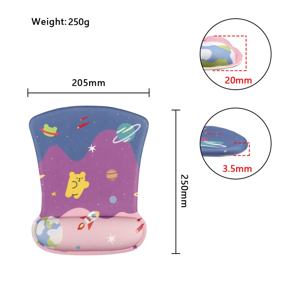 Galaxy silicone pad keyboard mouse pad (mouse pad key board wrist rest gaming mouse pad cute anime mousepad pink)