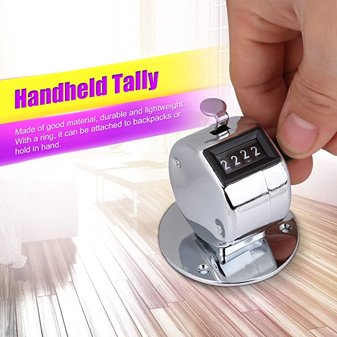 LEI 4 Digit Manual Hand Tally Mechanical Palm Click Counter Round Basecheapprice