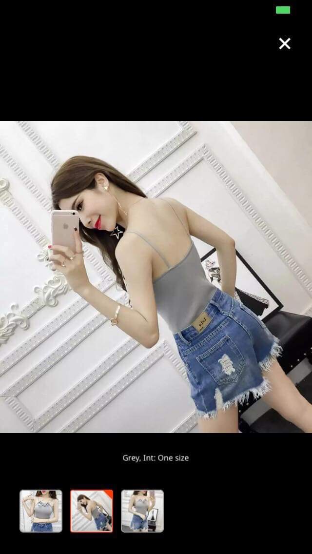 [HCM]Áo thun hai dây cổ nơ Crop top 40k