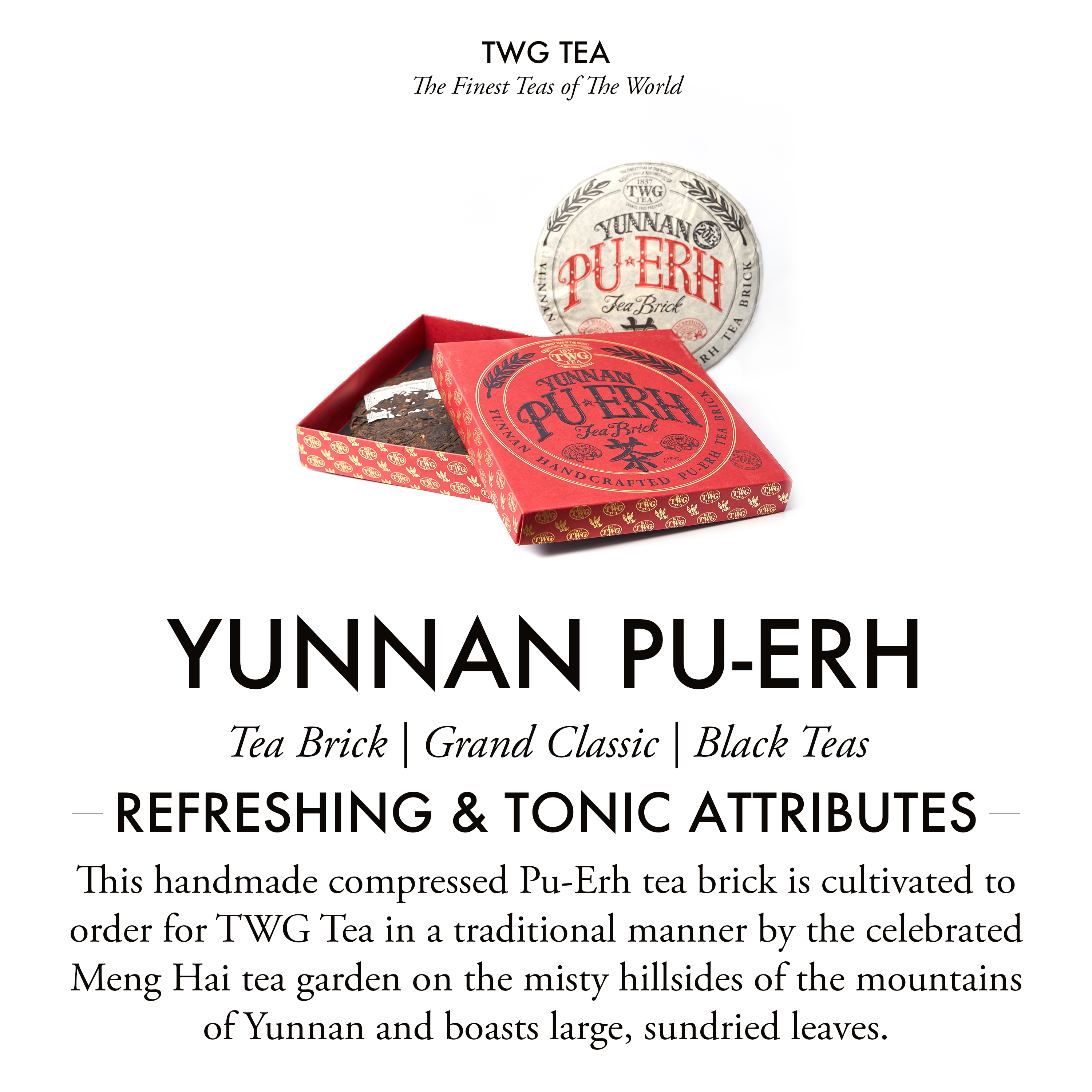 Trà TWG Tea - Yunnan Pu-Erh Tea Brick (357g) | Trà Đen