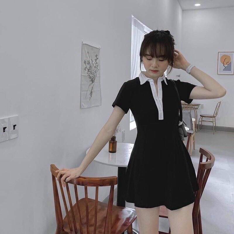 Đầm xòe cổ bẻ D036