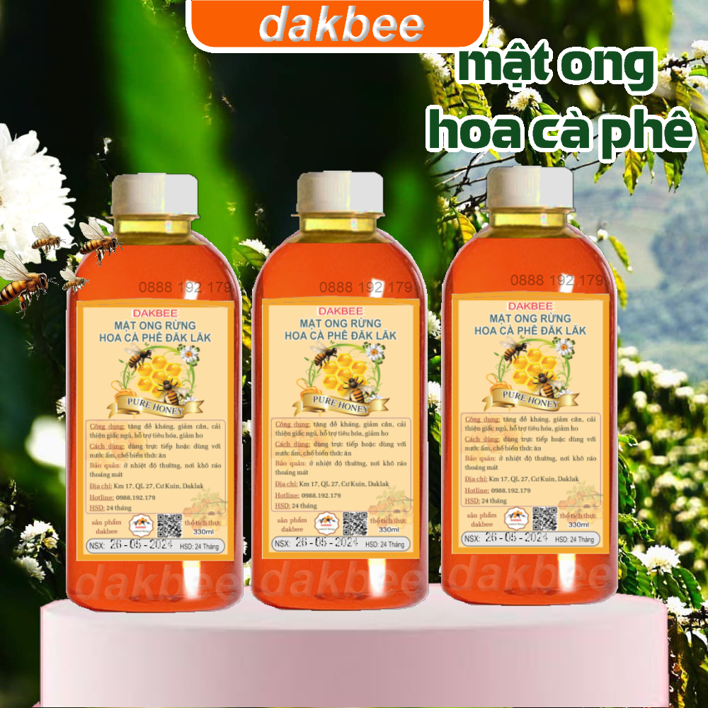 330ml (470g) mật ong ngon dakbee, tăng cường sức khỏe, nâng cao hệ miễn dịch [DAKBEE_330ML]