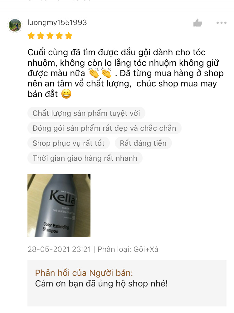 Dầu Gội  Dành Cho Tóc Nhuộm Màu Kella 500ml - Thoitrangtocnhuom