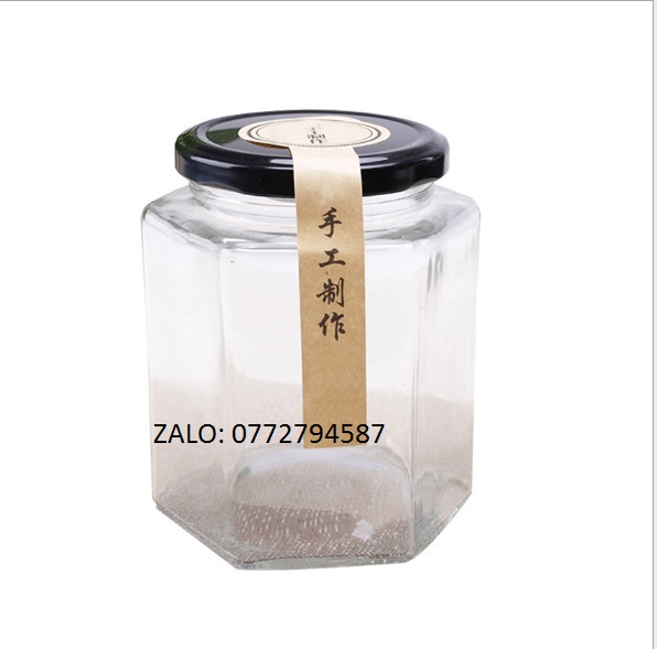 [HÀNG CHẤT LƯỢNG] Hũ Thủy Tinh Lục giác Nắp Thiết