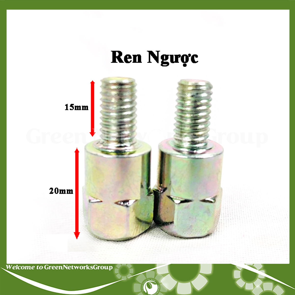 Ốc đôn chuyển ren chân kính Lổ 10P chân 8P - 1 cái Greennetworks