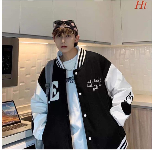 Áo khoác bomber nỉ E lửa tay HT12