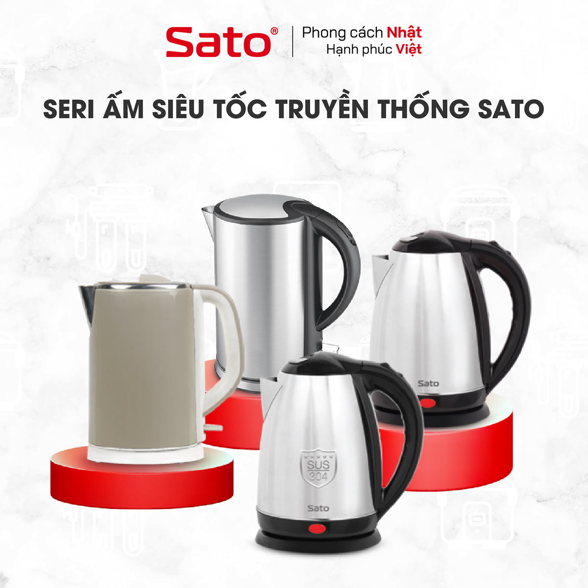 Seri ấm siêu tốc truyền thống Sato