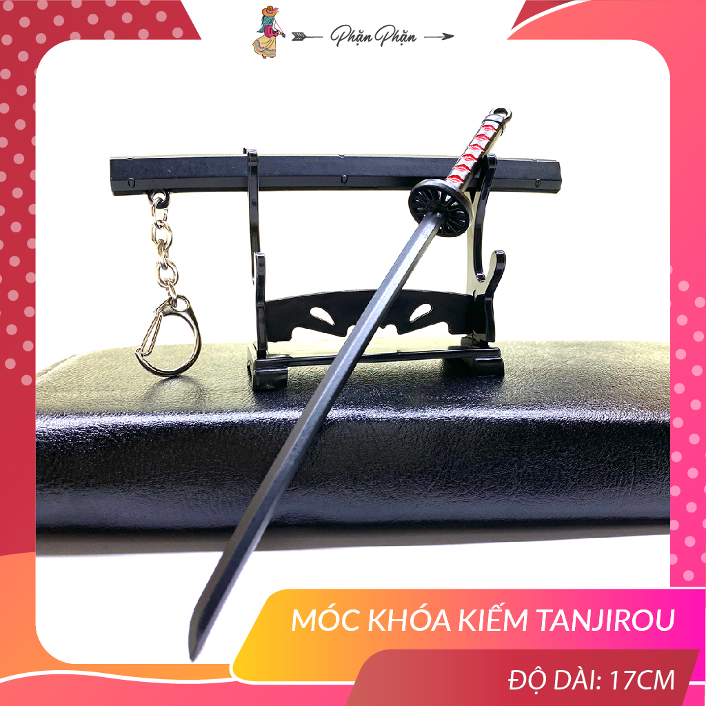 HCMMóc khóa kiếm Tanjirou không gỉ thanh gươm diệt duỷ mô hình 17cm anime
