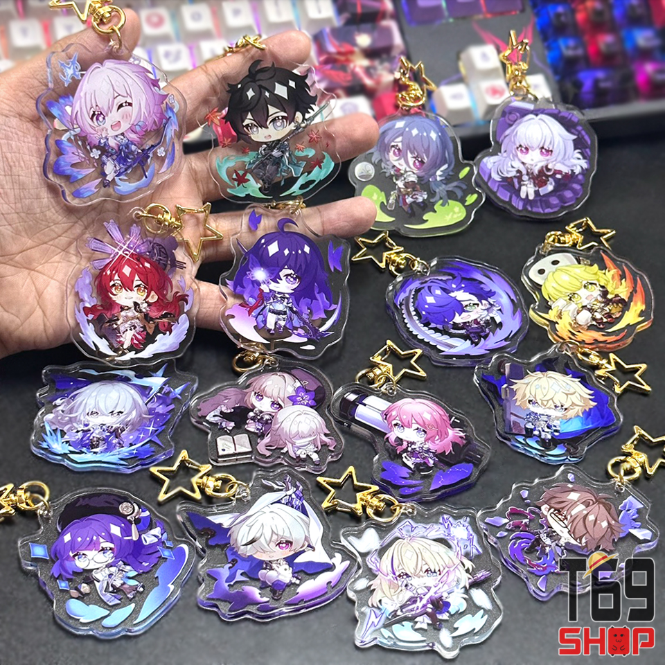 [24 mẫu] Móc khóa mica game Honkai: Star Rail - Mẫu 1 (Loại cao cấp - Hình in ép giữa 2 mặt mica) [T69 Shop]