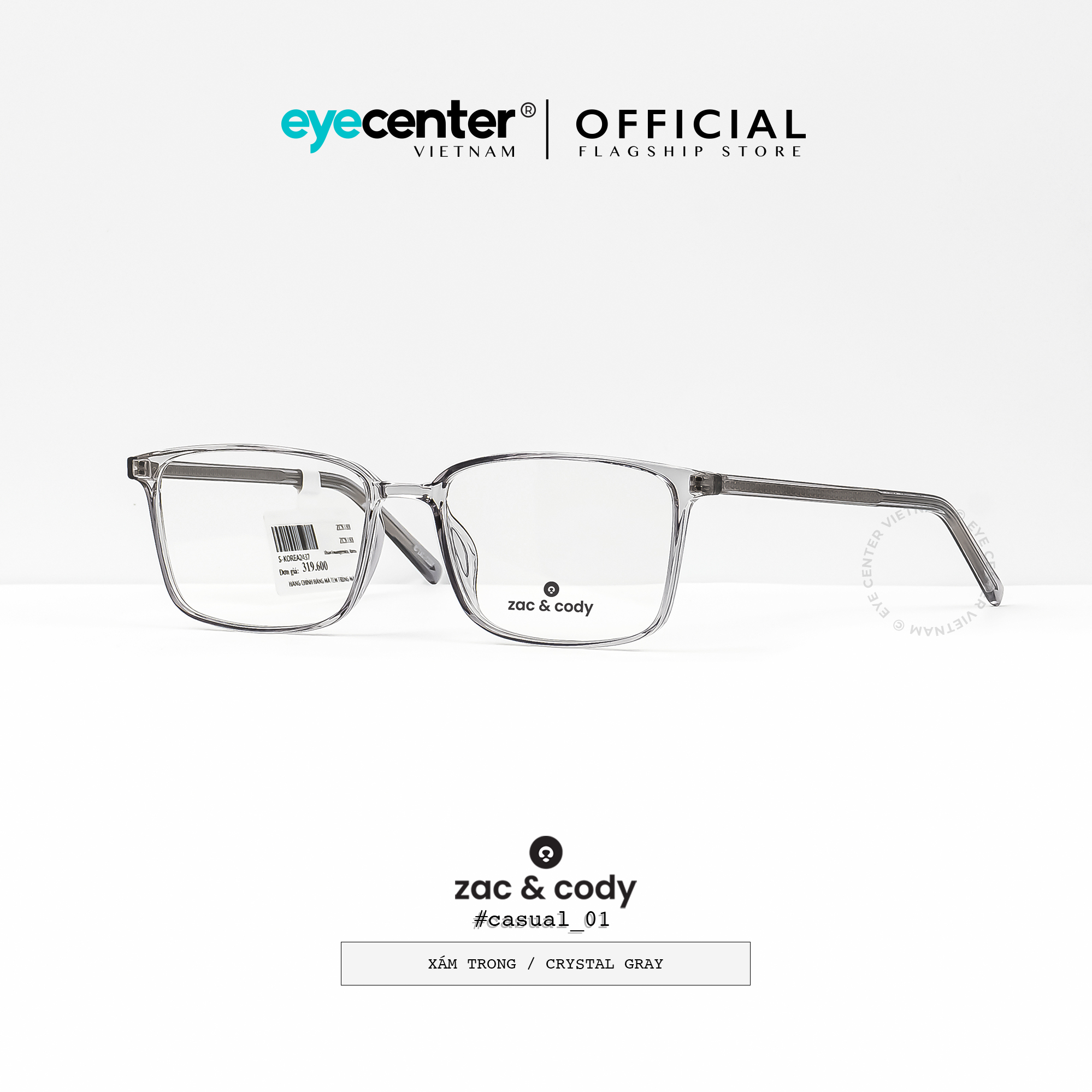 Gọng kính cận nam nữ chính hãng ZAC & CODY C01 lõi thép chống gãy nhiều màu nhập khẩu by Eye Center Vietnam