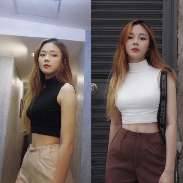 ÁO CROPTOP BA LỖ CAO CỔ HOT TREND
