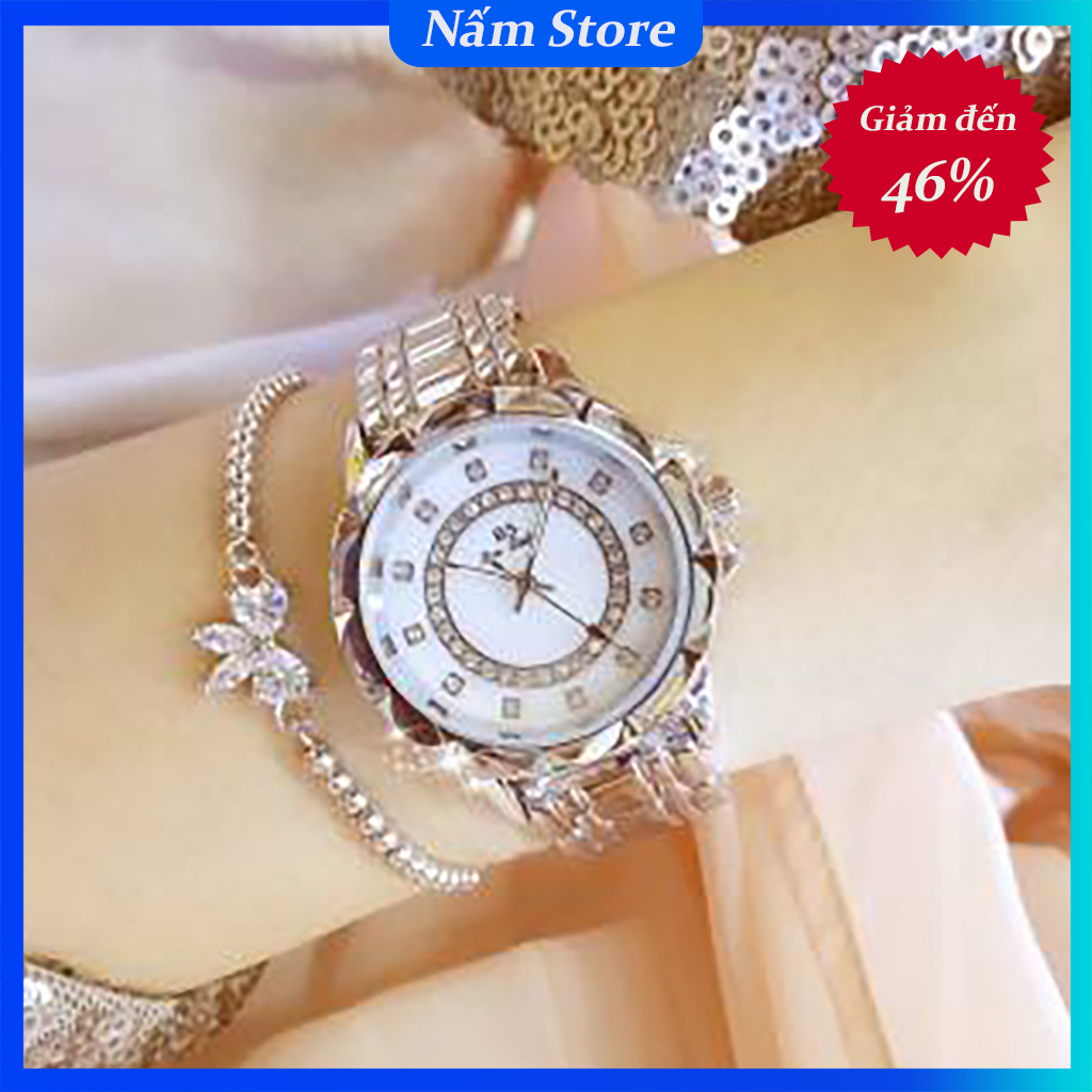 Đồng Hồ Nữ BS BEE SISTER FA1506 Dây Kim Loại Đính Đá