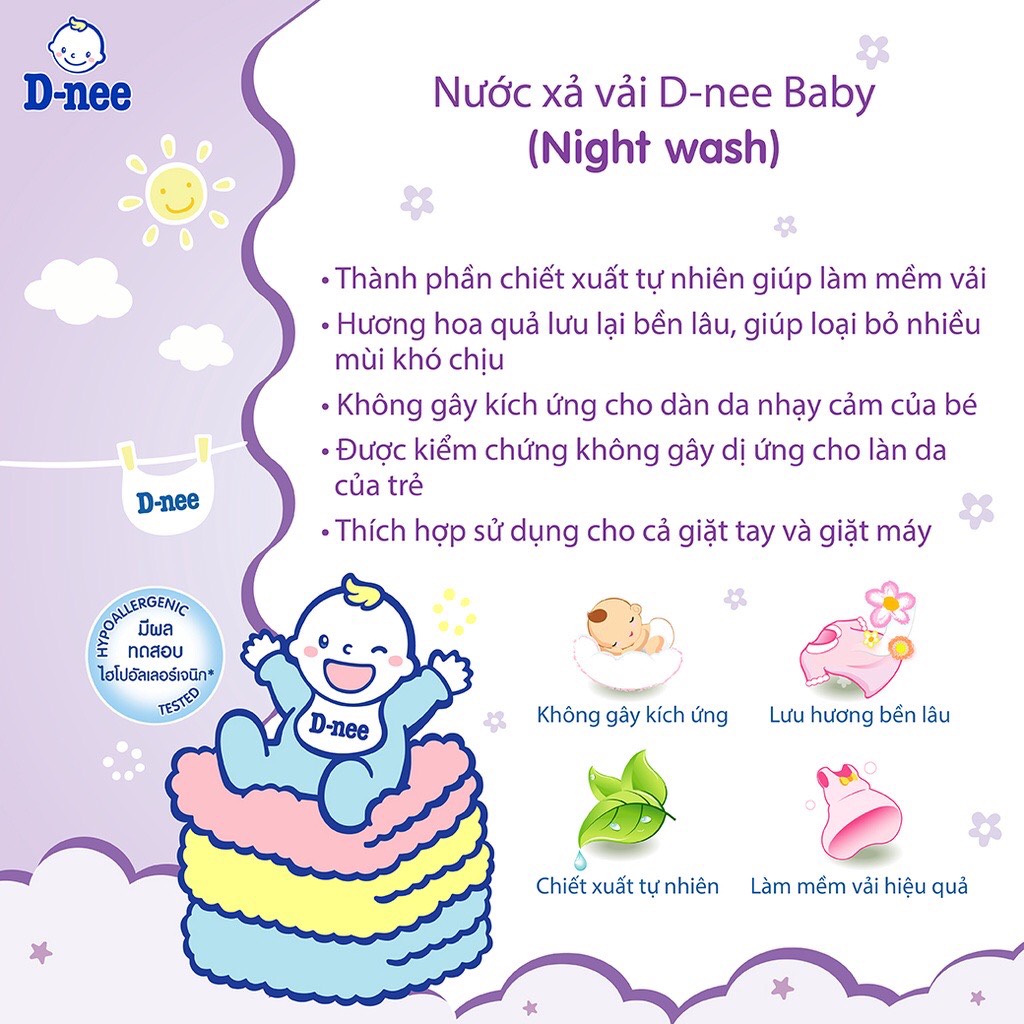 [CHÍNH HÃNG] Nước xả mềm quần áo em bé 2800ml Dnee