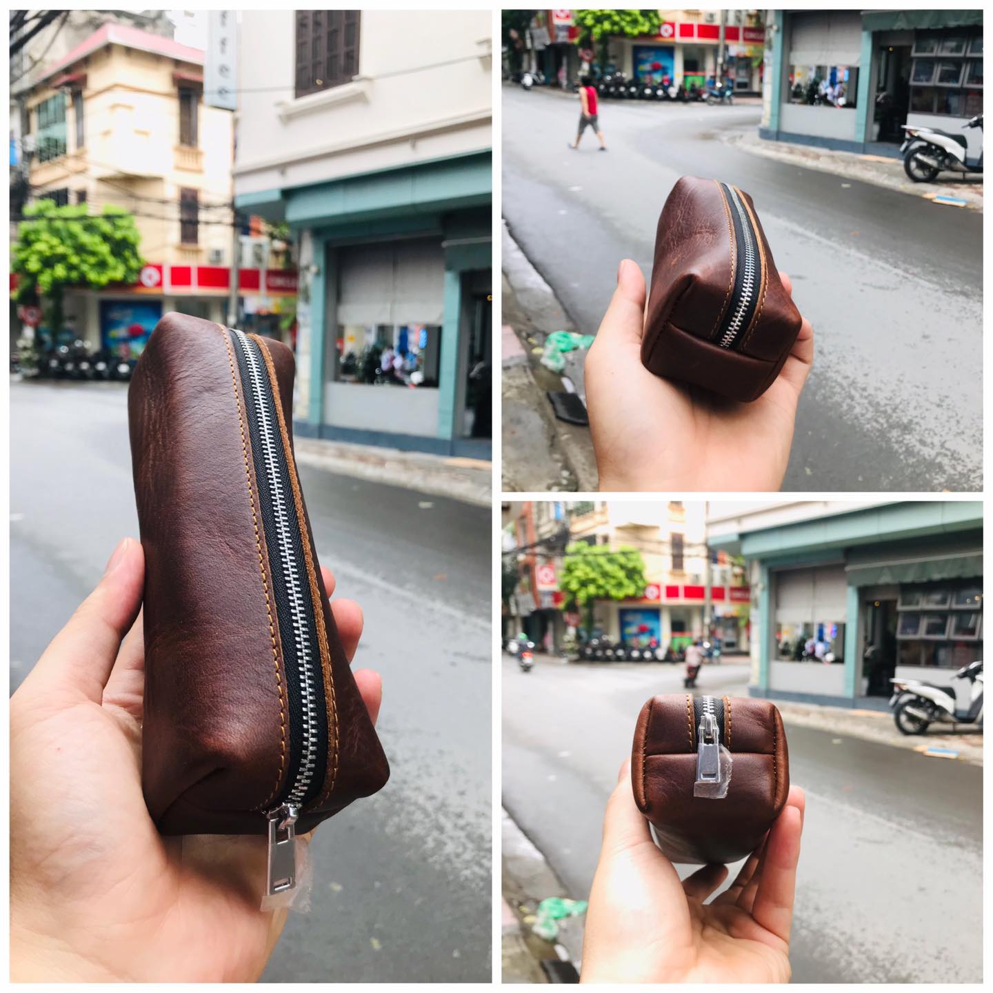 BAO DA BÒ ĐỰNG KÍNH CAO CẤP HY111 ( may thủ công ) FULL BOX,