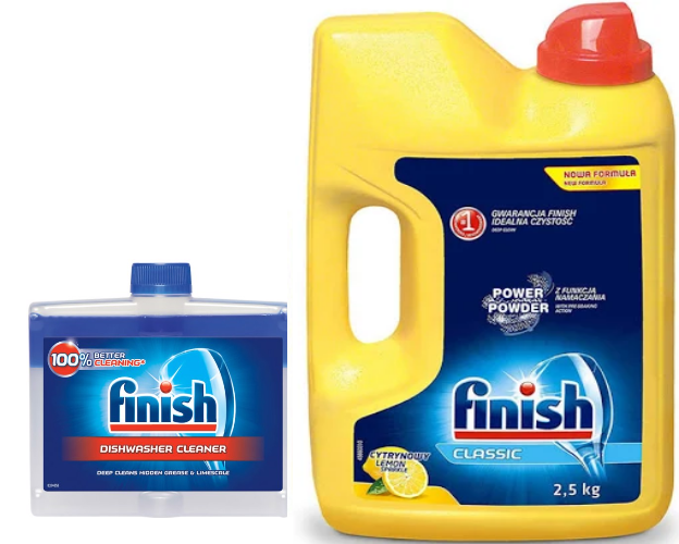Bột rửa bát Finish 2.2kg hoặc Nước vệ sinh máy rửa bát