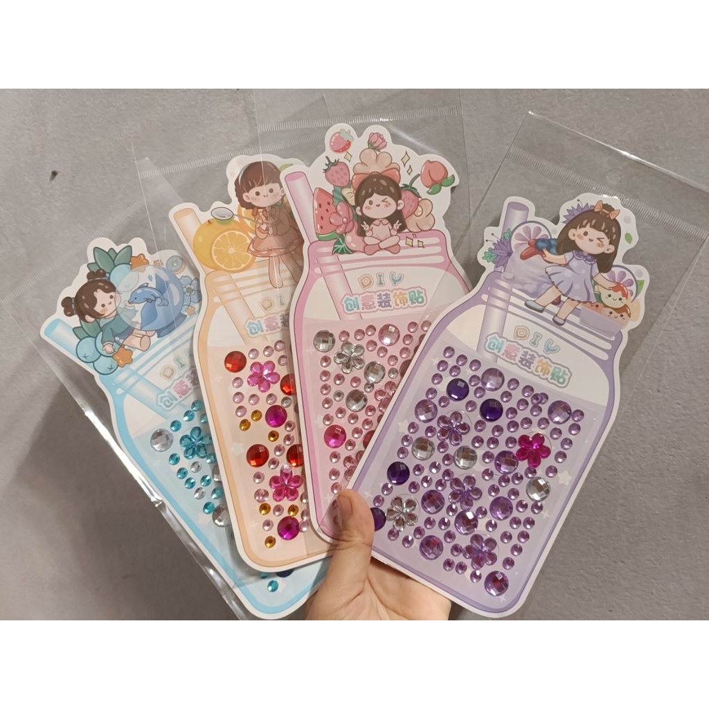 Hình dán 3D hình đá pha lê bằng acrylic diy dành cho trẻ em