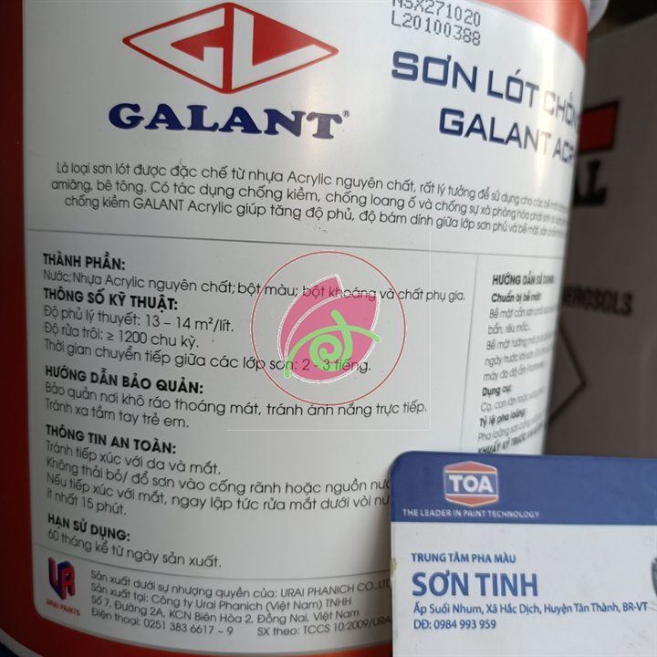 [sơn chậu] Sơn Lót Chống kiềm Galant 5kg - 3L35