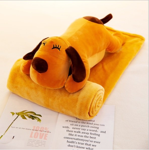 Chăn gối cho bé yêu, chăn gối văn phòng, gối kèm chăn hình khủng long ngộ nghĩnh đáng yêu