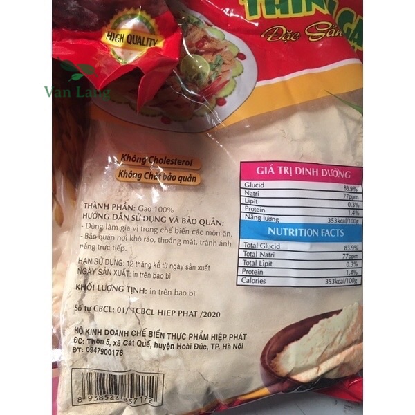 1Kg BỘT THÍNH GẠO LAN CHI LÀM NEM CHUA, NEM THÍNH NGON
