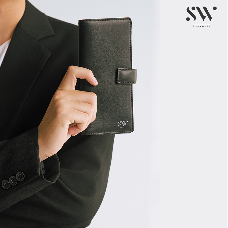Ví dài Sincewhen ABE nắp gập khoá bấm (Snap-button Long Wallet)