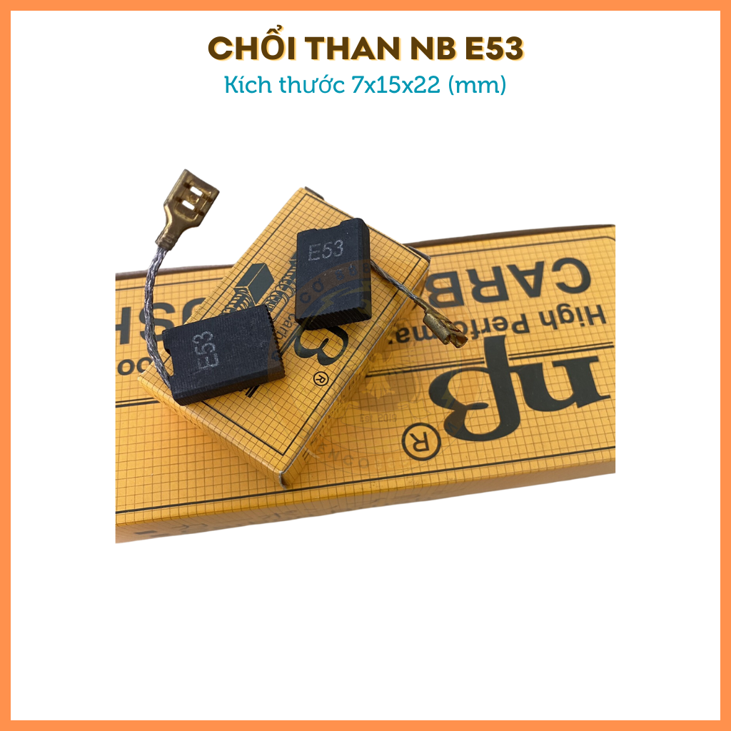 Chổi than E53 NB kích thước 7x15x22mm