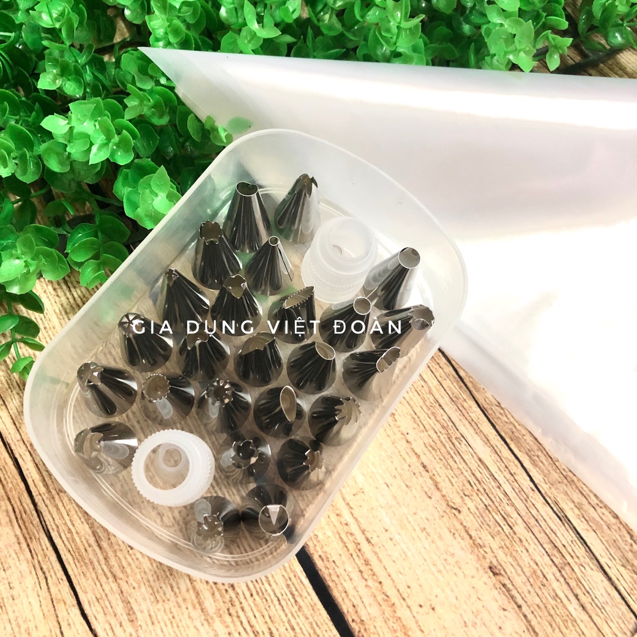 COMBO Bộ đui dù bắt bánh bông kem SINH NHẬT (25 đui sò +kèm 2chốt giữ +Tặng 100gr túi. Dụng cụ INOX Chuyên Nhà hàng TIỆM BÁNH SANG TRỌNG