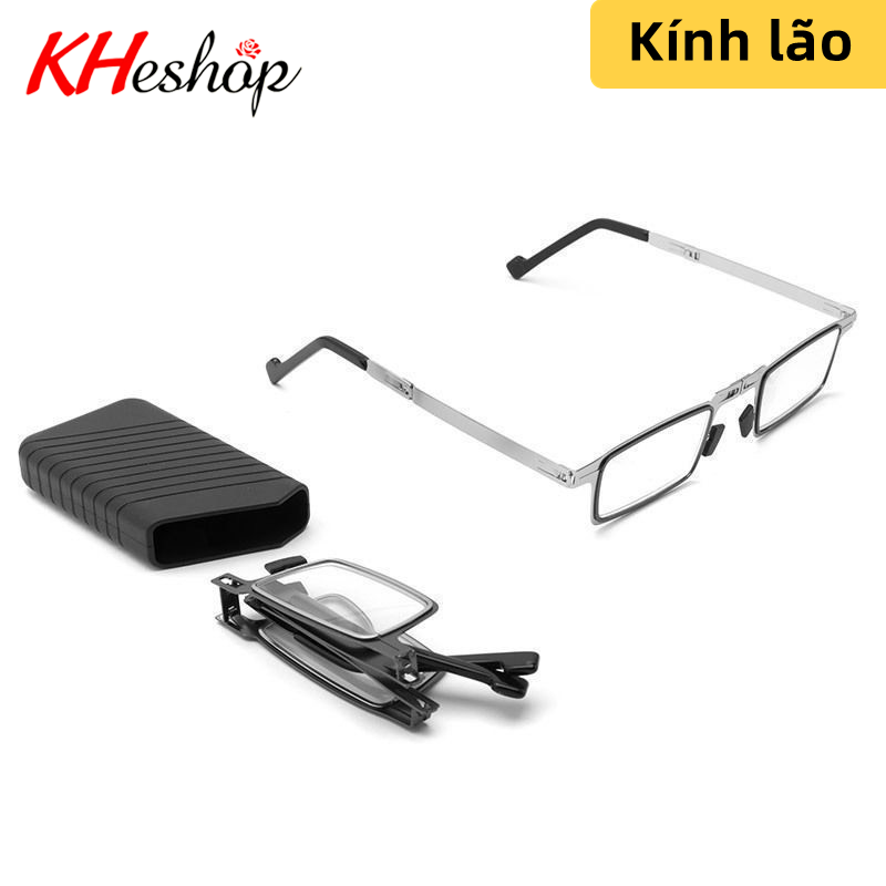 Kính lão- làng chống ánh sáng xanh bảo vệ mắt Gập nhỏ gọn kèm túi Kim loại siêu nhẹ mã Y827 - kheshop