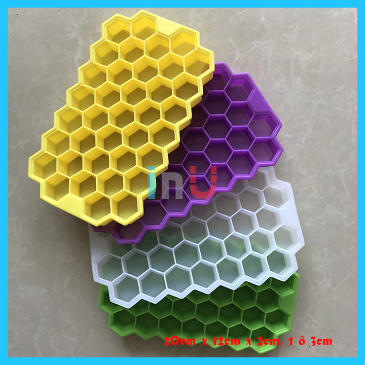 Khuôn silicon 37 viên lục giác tổ ong làm bánh rau câu socola đá viên uống cocktail