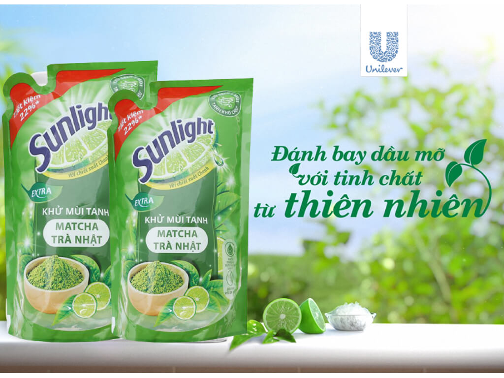 Nước Rửa Chén Khử Mùi Sunlight Trà Xanh 750g