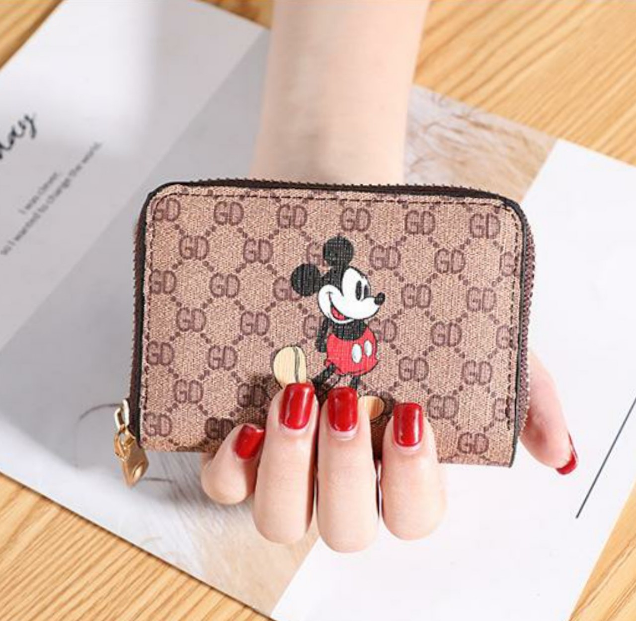 [HCM]Ví cầm tay nữ mini in hình chuột dễ thương