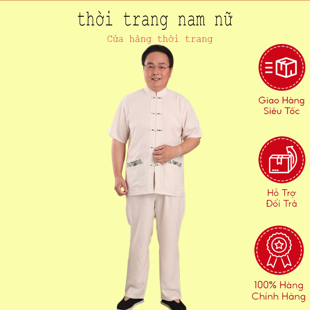 Bộ Đũi Nam cổ tàu ( Mát - Nhẹ Như Không) mã ( K96 )