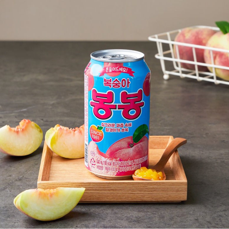 Nước ngọt vị đào Haitai Hàn Quốc lon 340ml