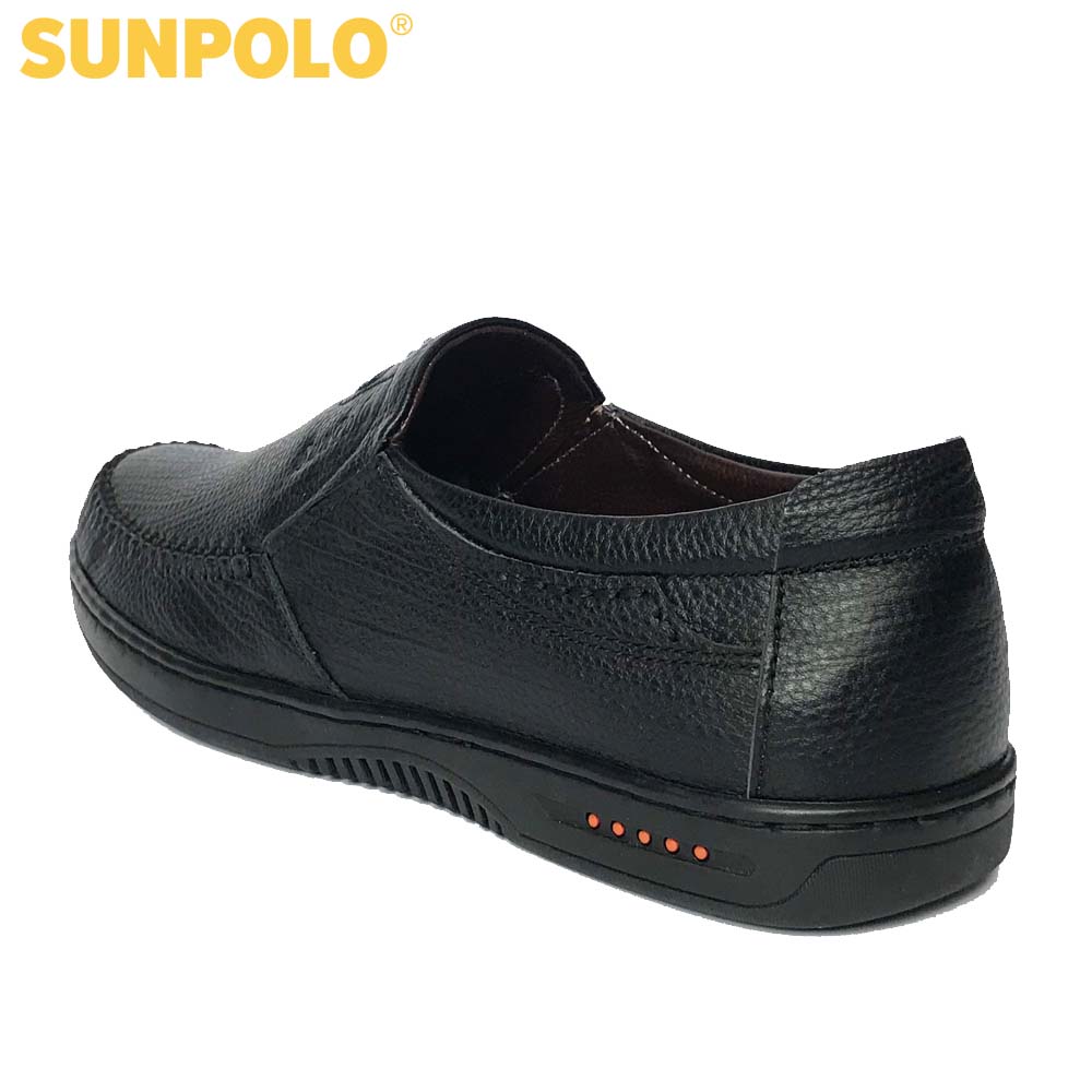 Giày nam, Giày mọi nam da bò SUNPOLO LS4010 (Đen, Nâu)