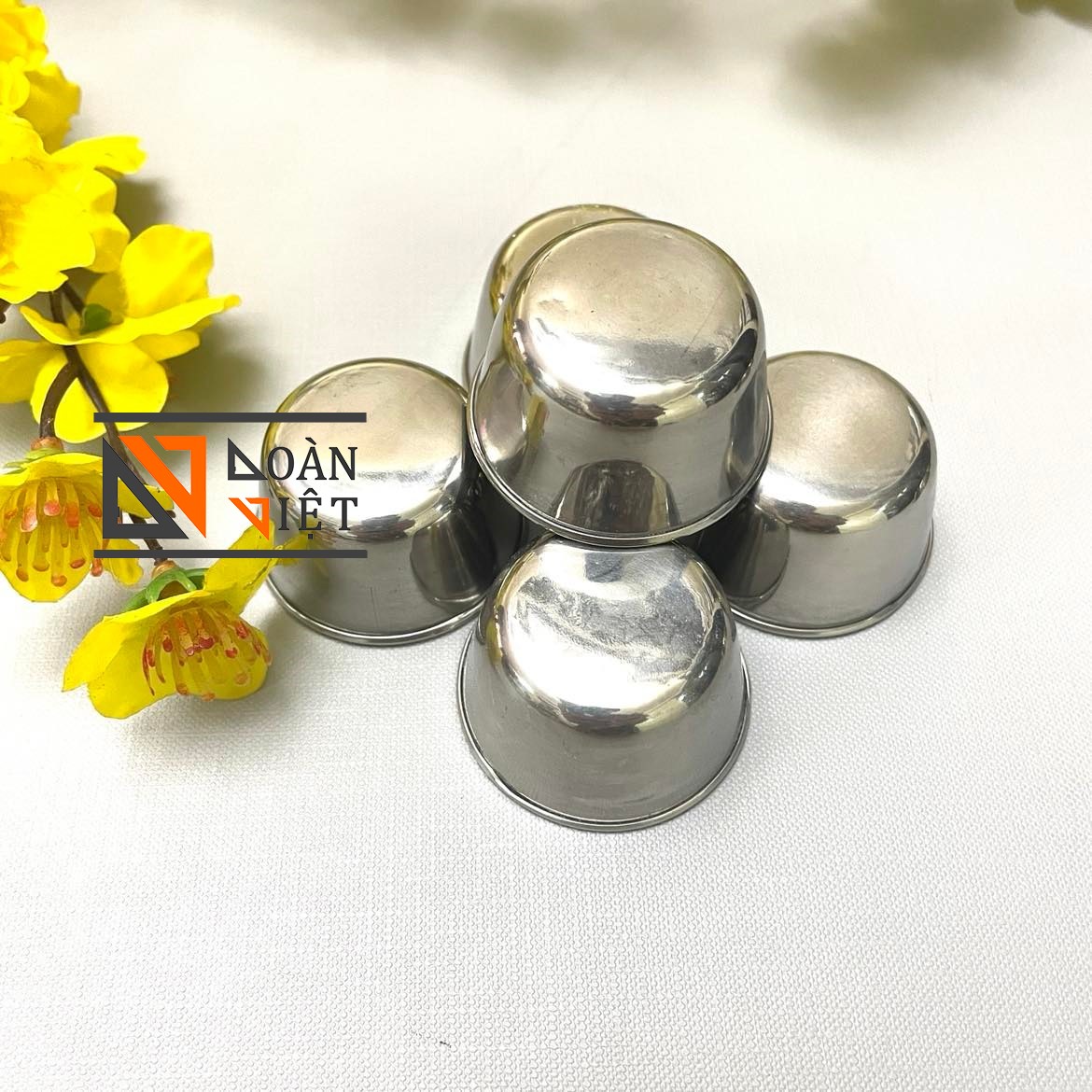 Khuôn NHÔM bánh bò Bi, làm bánh bò bông 4.3 x 2,5cm- Combo 5 khuôn/ 10 khuôn. Khuôn Nhôm/ INOX - Dụng cụ làm bánh, dụng cụ nhà bếp chum cúng, chén ly nhỏ dùng nhà bếp