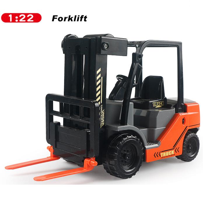 Xe nâng hàng đồ chơi trẻ em mô hình tỉ lệ 1:12 xe đẩy trớn bằng bánh đà