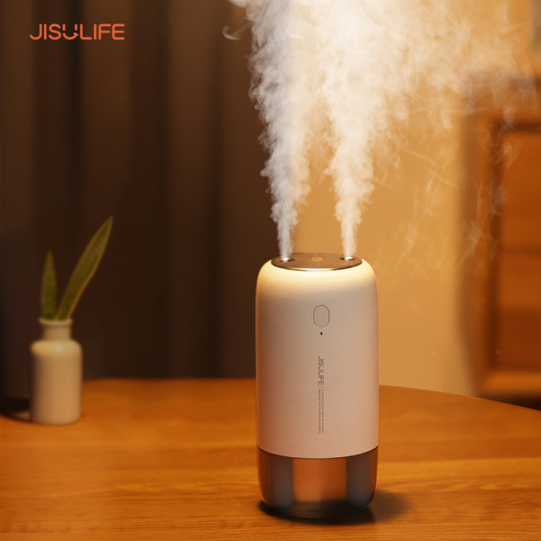 Máy phun sương tạo ẩm Jisulife JB08 - Máy tạo ẩm không khí và giữ ẩm da,  dung tích 500ml - Hai chế độ phun đơn và kép – Máy tạo ẩm không gian thư giãn kiêm đèn ngủ LED khuếch tán tinh dầu, hoạt động tối đa 10 giờ liên tục