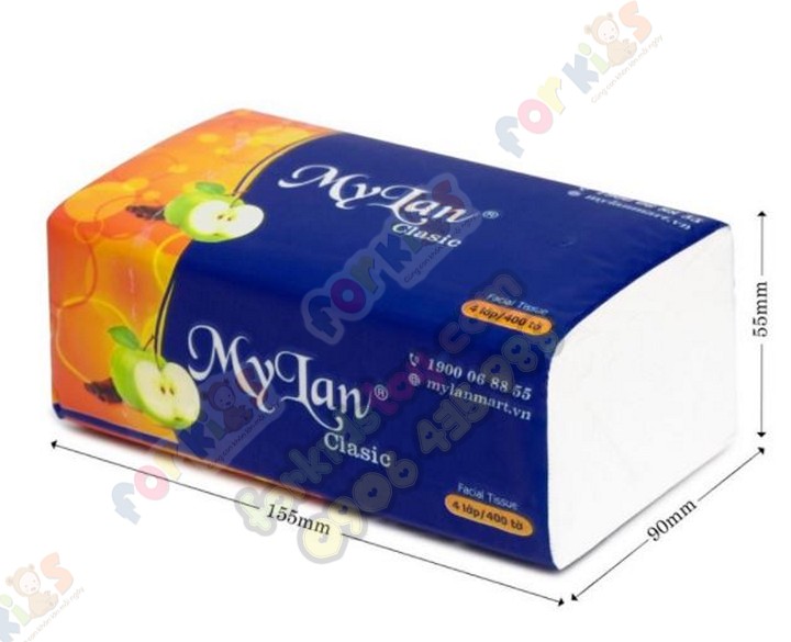 Sét 5 gói, Giấy rút, giấy ăn Quả Táo Mylan 4 lớp cao cấp