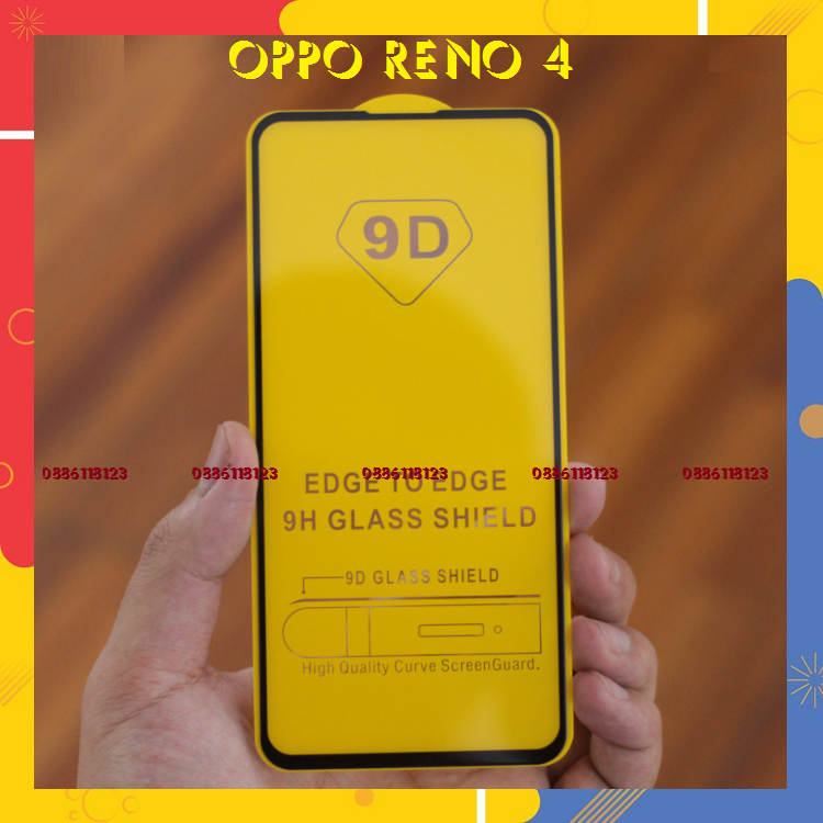 Oppp Reno 4 Kính cường lực Full keo Full màn hình 9D Thế Hệ Mới