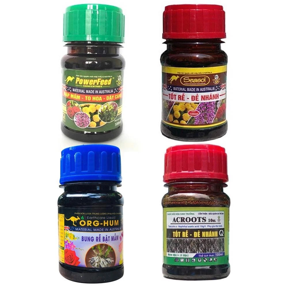 Combo 4-piece set for Seasol root orchid bonsai-orghum clog-powerfeed flower essence-acroot growth conditioning imported from Australia