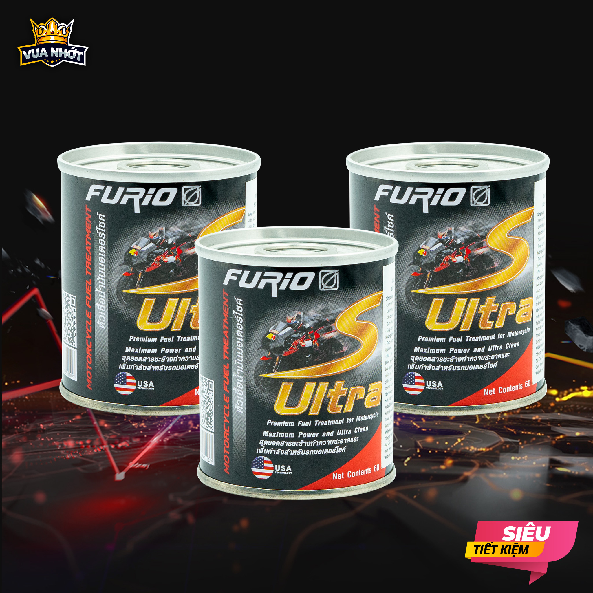 Combo 3 Lon dung dịch làm sạch buồng đốt xe máy BCP S-ULTRA 60 mL - Nhập khẩu Thái Lan chính hãng