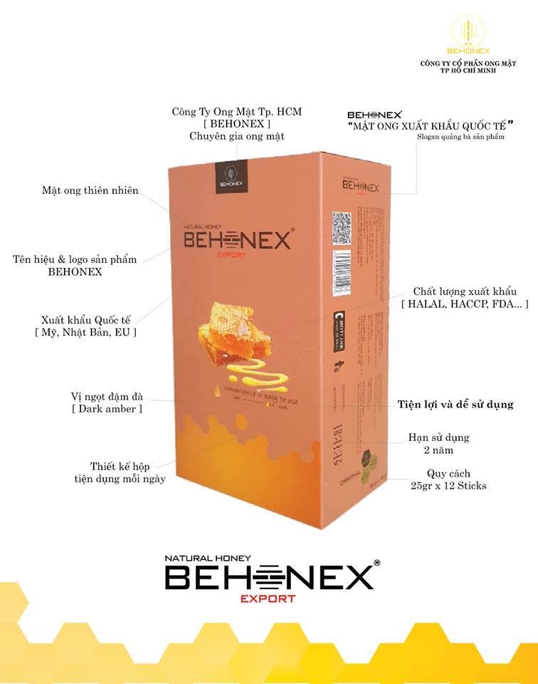 Behonex export natural honey 25gr x 12 stick