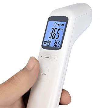 Máy nhiệt kế điện tử, ZKKAW 3. Nhiệt kế y tế đầu và tai, Nhiệt kế sốt hồng ngoại kỹ thuật số Nhiệt kế nhiệt độ cao 1 giây Sử dụng đọc cho trẻ em Người lớn (tặng ngay 1 sét 6 lixixi ko trùng mẫu )