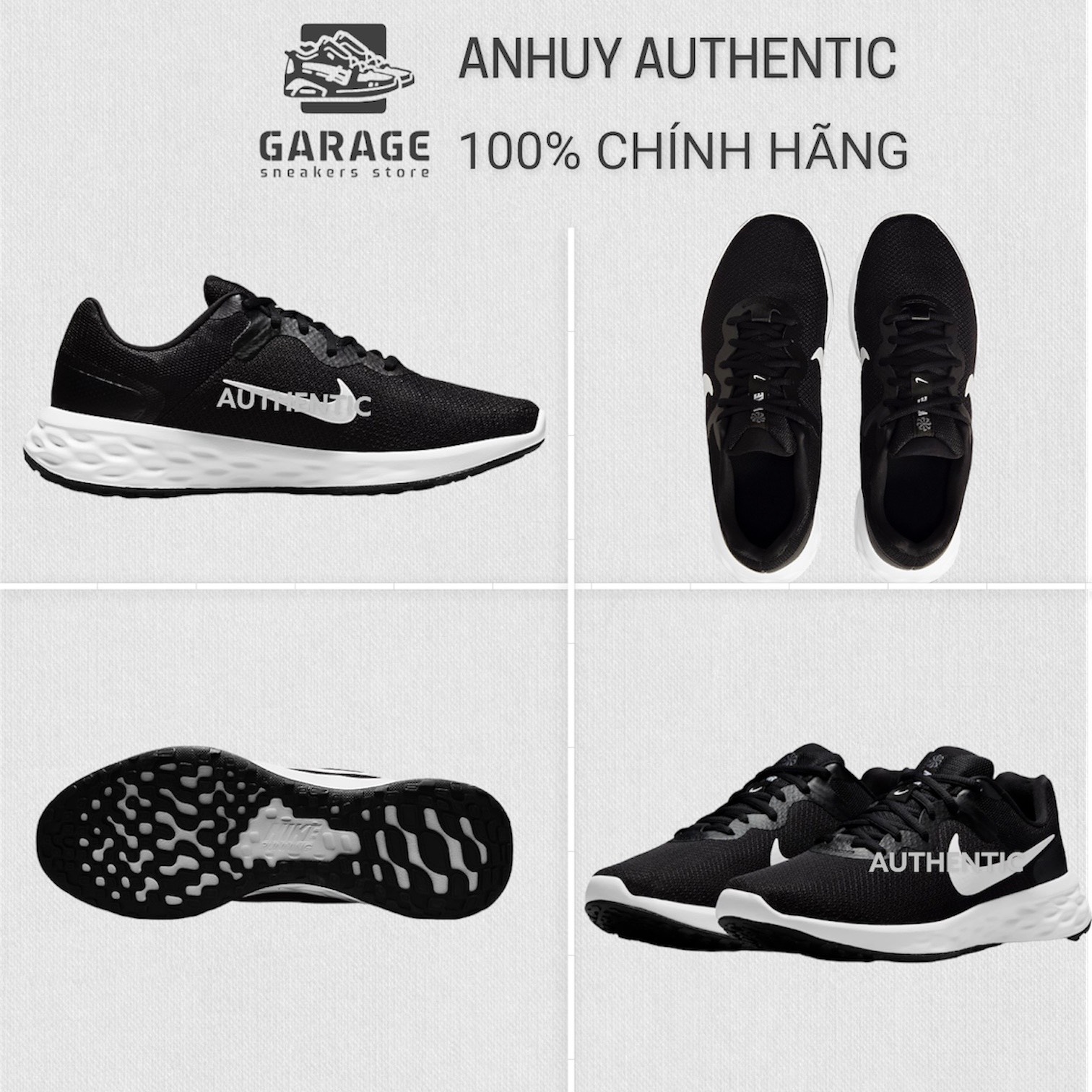[100% CHÍNH HÃNG] Giày Nike Revoluiton 6 đen
