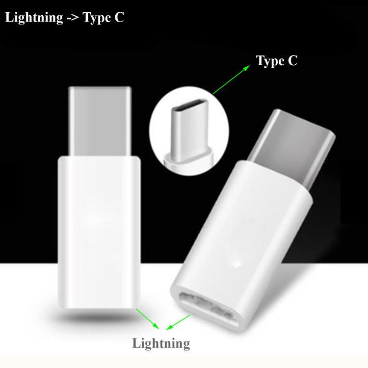 Combo 2 đầu chuyển đổi từ Lightning sang Type C