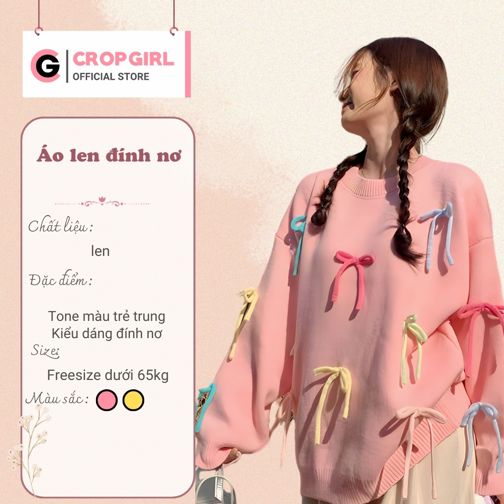 Áo len Quảng Châu đính nơ cute