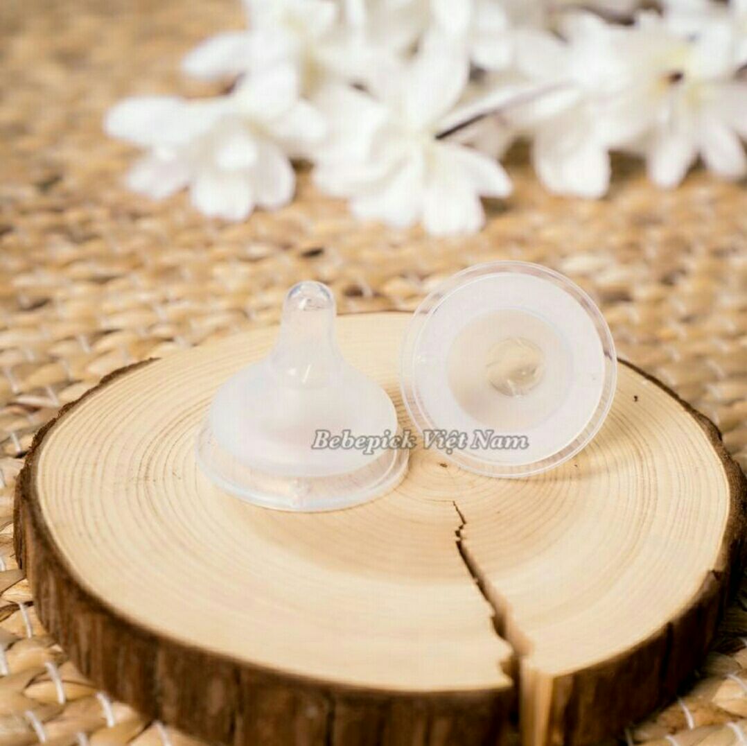 [Chính hãng] Núm ty bình chim vàng bebepick núm siêu mềm, 2 van thoát khí tốt