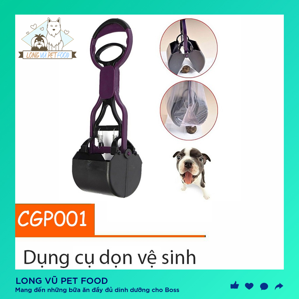 Dụng cụ hốt phân chó mèo - cây gắp phân chó mèo - long vũ pet food