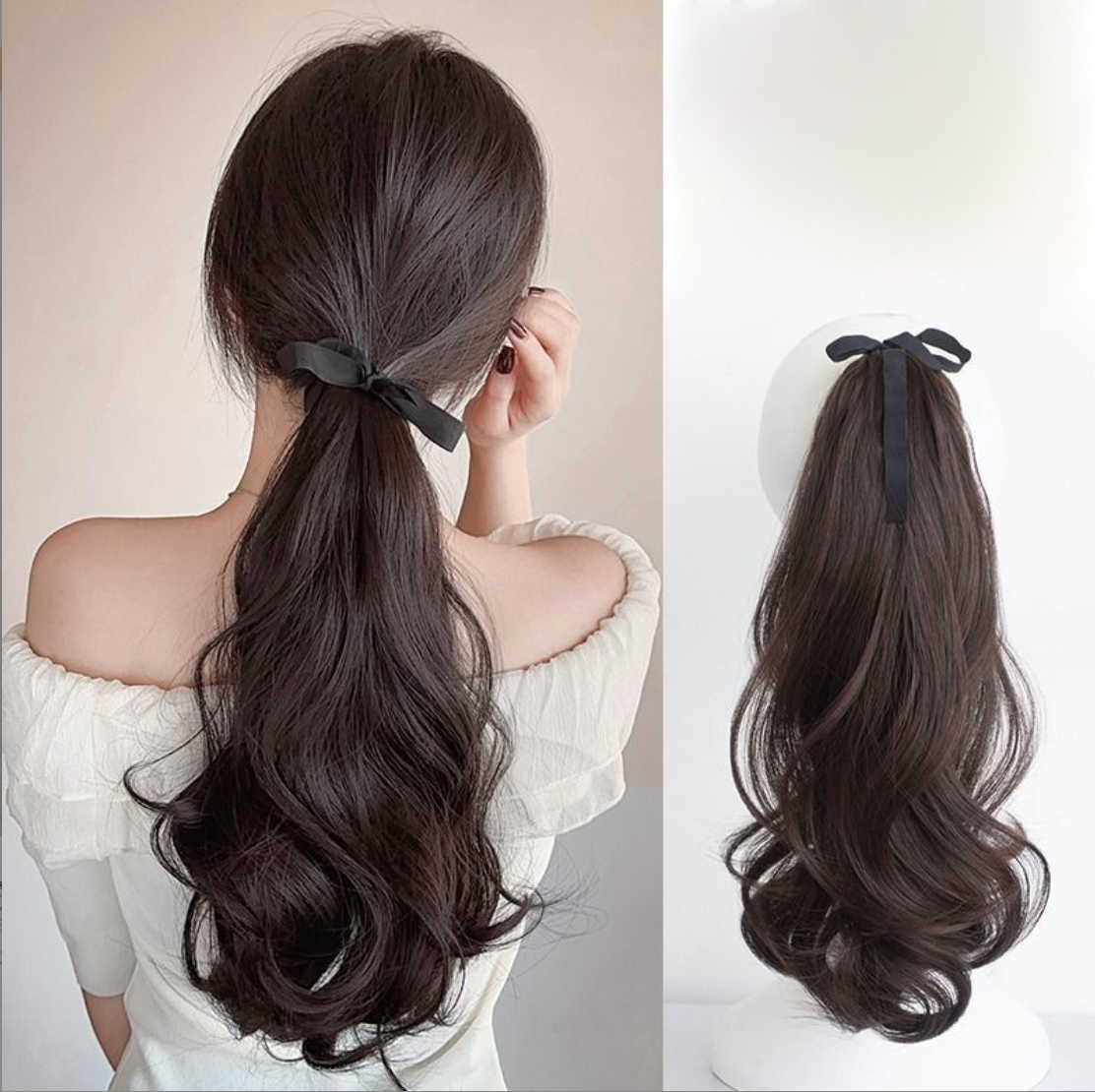 [HCM]Tóc giả nữ cột xoăn đuôi Hàn Quốc ( dài 40cm )